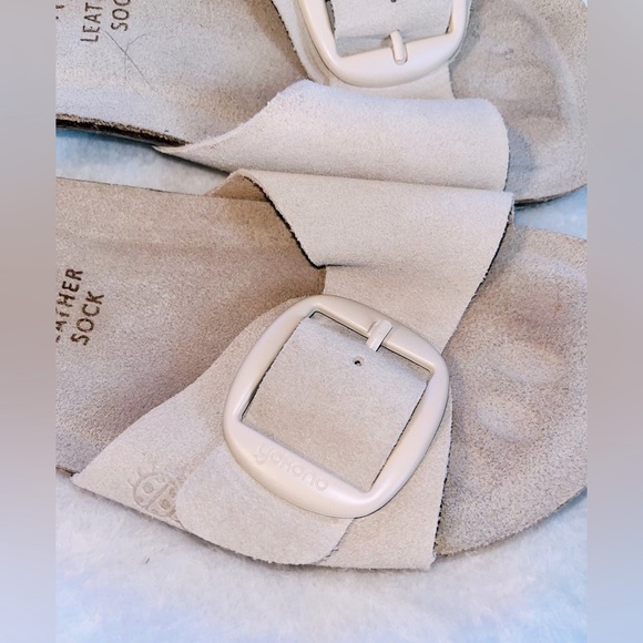 Yokono Cream Leather Slide Sandals sz 9 - Picture 3 of 9